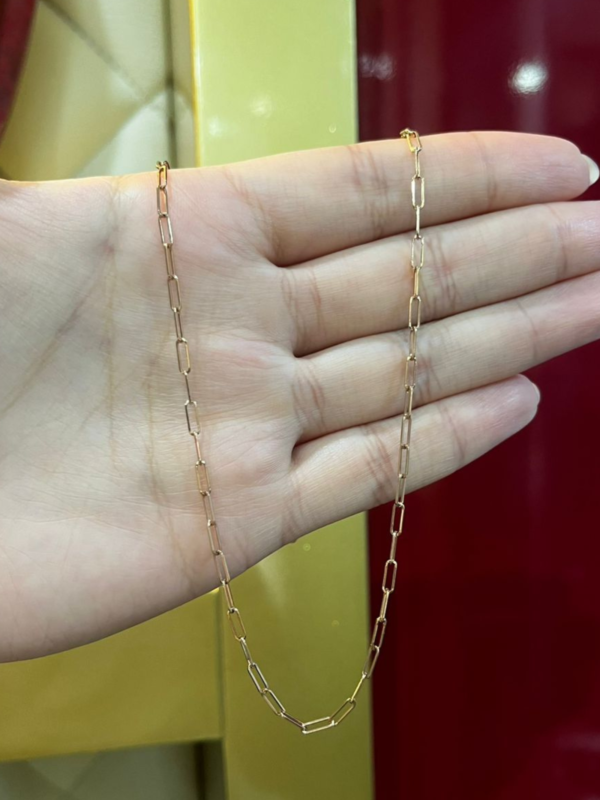 Cadena Click Metal Italiano Color Oro rosa Piedra - Longitud 40 cm - Peso 3.4 gr