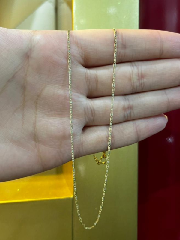 Cadena Espejo Cartier Metal Italiano Color 3 oros Piedra - Longitud 40 cm - Peso 1.3 gr