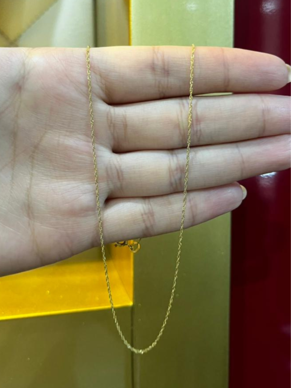 Cadena Singapur Metal Italiano Color Oro amarillo Piedra - Longitud 40 cm - Peso 0.9 décimas