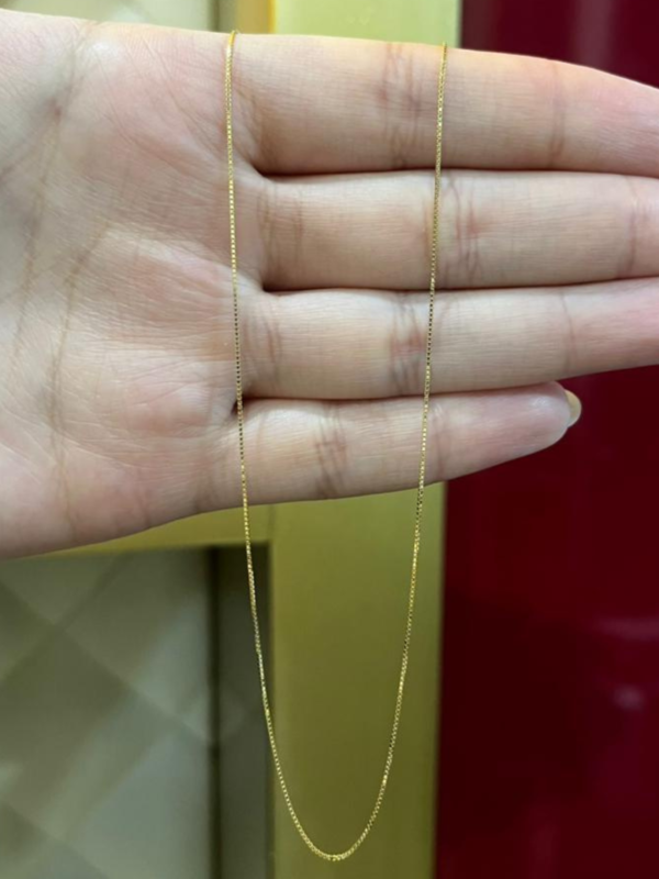 Cadena Veneciana Metal Italiano Color Oro amarillo Piedra - Longitud 40 cm - Peso 1.1 gr