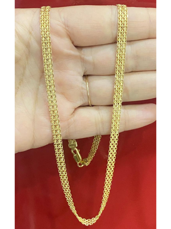 Cadena Tejido Chino 2 carriles Metal Italiano Color Oro amarillo - Longitud 50cm - 13.2 gr