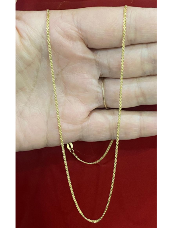 Cadena Tejido Chino Esterilla 1 Carril Metal Italiano Color Oro amarillo - Longitud 50cm - Peso 2.7 gr