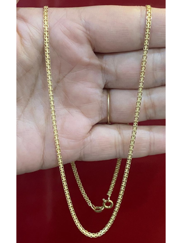 Cadena Tejido Chino 2 Carriles Metal Italiano Color Oro amarillo - Longitud 50cm - Peso 4,7gr