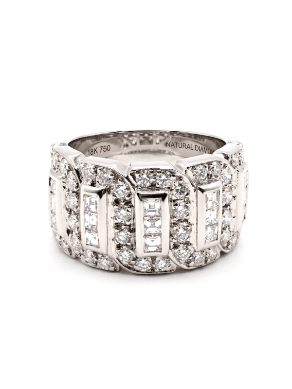 H186 ANILLO EN ORO BLANCO CON DIAMANTES