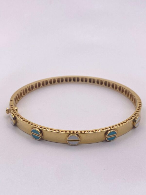 Brazalete tipo aro en oro italiano amarillo  - talla 16 cms