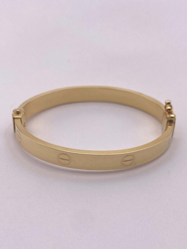 Brazalete tipo aro en oro italiano amarillo - talla 12 cms