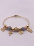 Brazalete tipo pandora en oro 18 kilates  - talla 15 cms