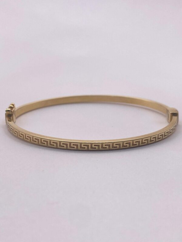 Brazalete tipo aro en oro italiano amarillo - talla 16 cms