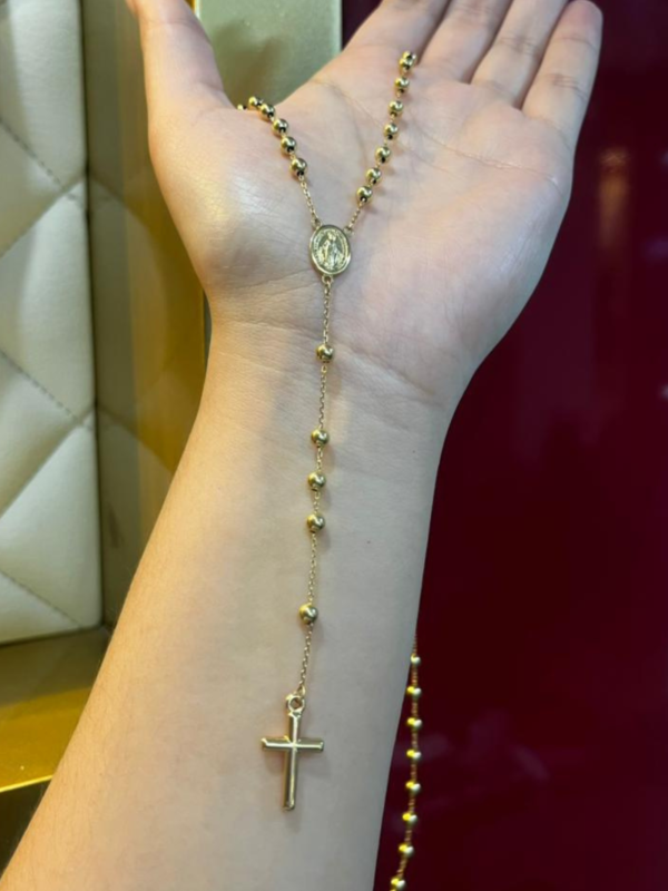 Rosario Italiano Liso Metal Italiano Color Oro amarillo - Longitud 60 cm - Peso 7.1 gr