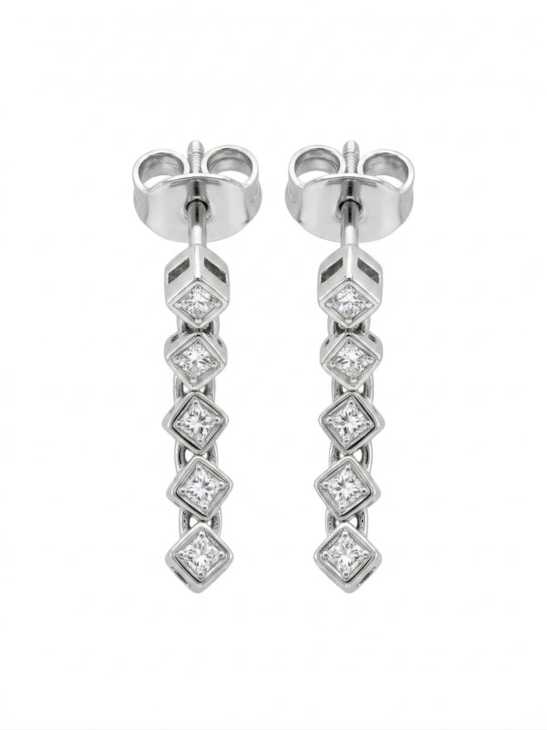 S108 ARETES EN ORO BLANCO CON DIAMANTES