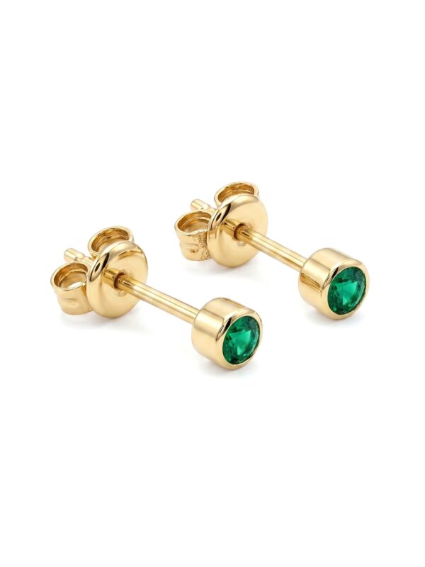 S545 TOPOS EN ORO AMARILLO CON ESMERALDA