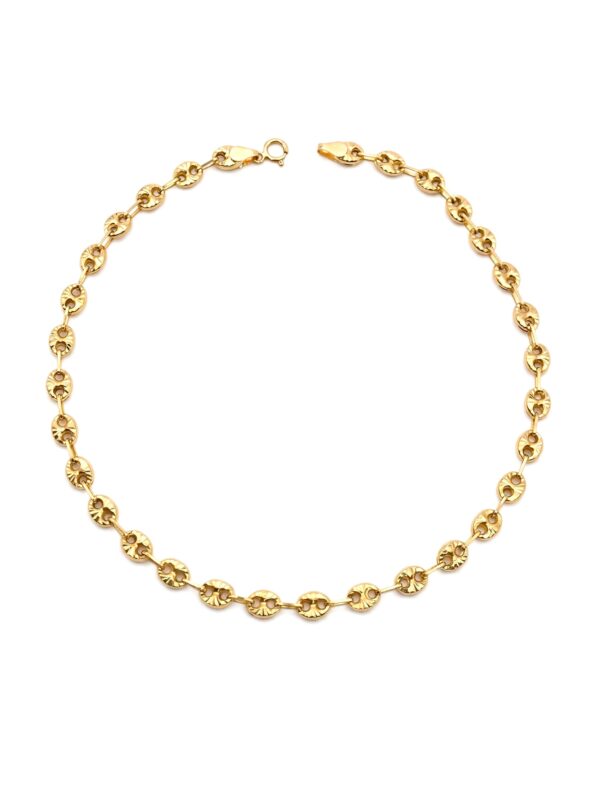 TOBA006 TOBILLERA DIAMANTADA EN ORO 18 KILATES