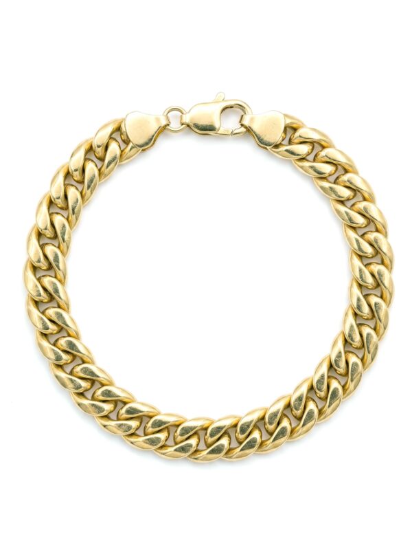 PL001 PULSERA CUBANA TUBULAR EN ORO ITALIANO