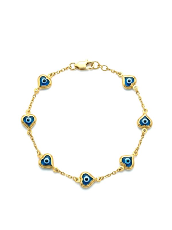 PL027 PULSERA OJO TURCO CORAZÓN