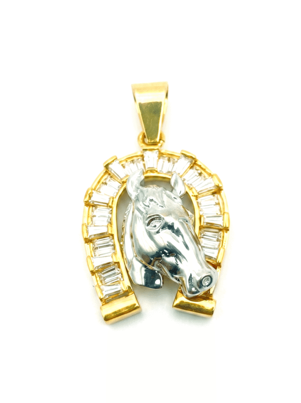 DJ002 DIJE HERRADURA EN ORO 18 KILATES