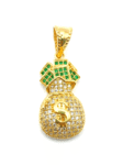 DJ009 DIJE BOLSA DE DINERO EN ORO 18 KILATES