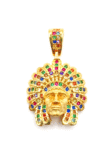 DJ014 DIJE CACIQUE INDIO EN ORO 18 KILATES