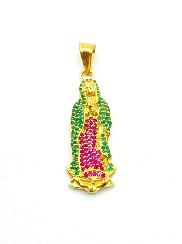 DJ039 DIJE DE VIRGEN DE GUADALUPE EN ORO 18 KILATES