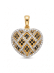 DJ054 DIJE CORAZÓN ACOJINADO EN ORO 18 KILATES