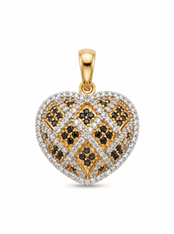 DJ054 DIJE CORAZÓN ACOJINADO EN ORO 18 KILATES