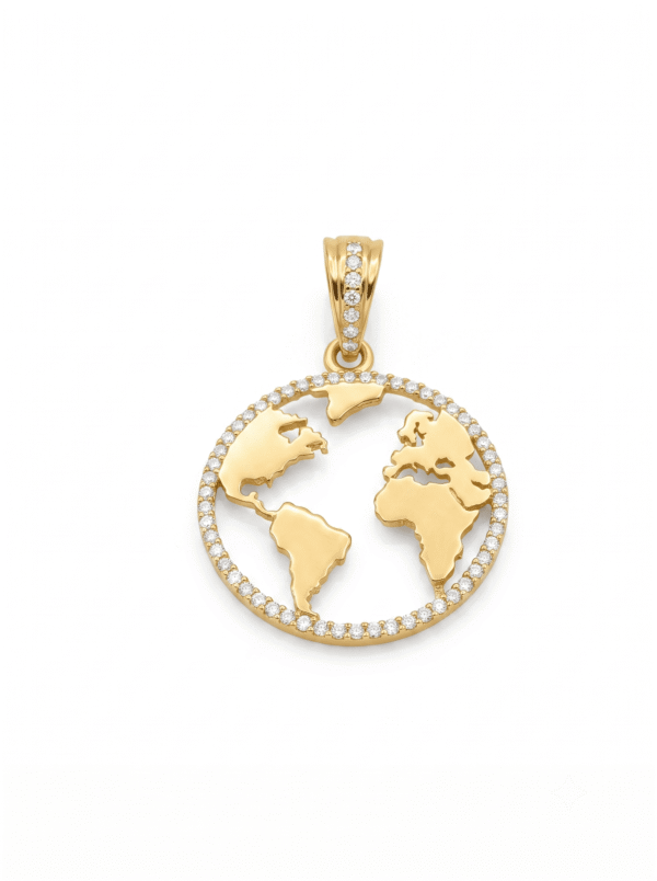 DJ055 DIJE MAPA MUNDI EN ORO 18 KILATES