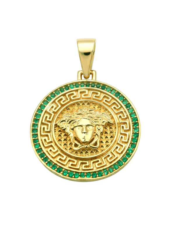 DJ058 DIJE MEDALLA MEDUSA EN ORO 18 KILATES