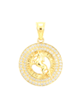 DJ064 DIJE MEDALLA CORCEL EN ORO 18 KILATES