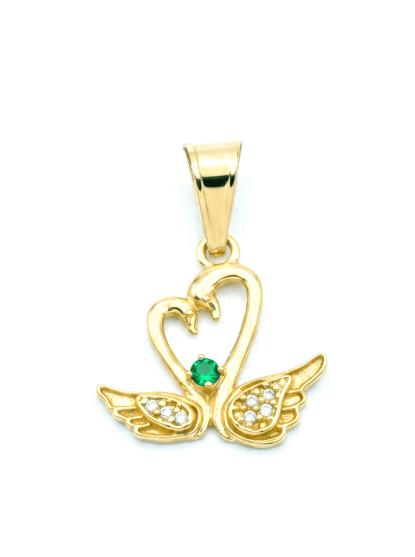 DJ083 DIJE CISNES EN ORO 18 KILATES