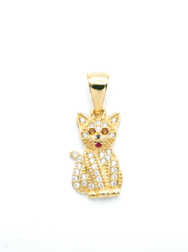 DJ090 DIJE GATO EN ORO 18 KILATES