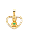 DJ123 DIJE CORAZÓN OSITO EN ORO 18 KILATES