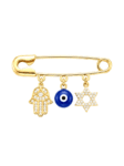 DJ127 PIN AMULETO EN ORO 18 KILATES