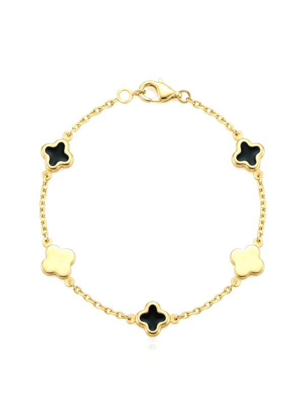 PL066 PULSERA TRÉBOL VC EN ORO ITALIANO