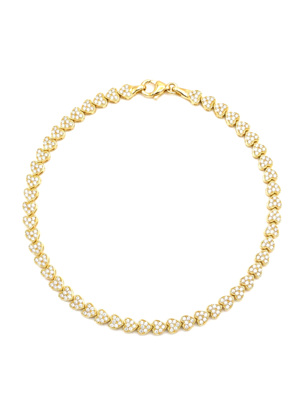 PL092 PULSERA CORAZONES EN ORO ITALIANO