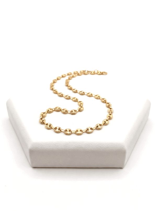 CAD010 CADENA ESLABÓN GC BICOLOR EN ORO 18 KILATES