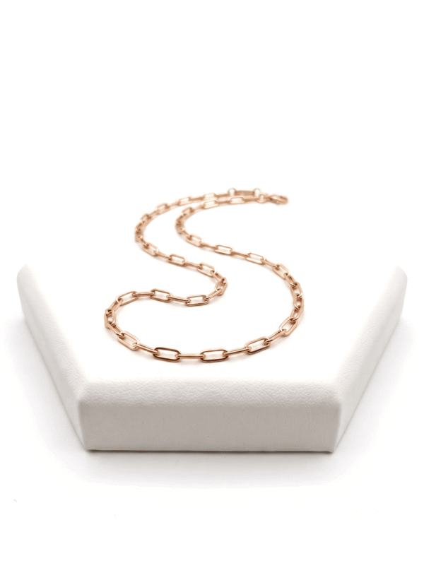 CAD012 CADENA CLIP EN ORO ROSA ITALIANO