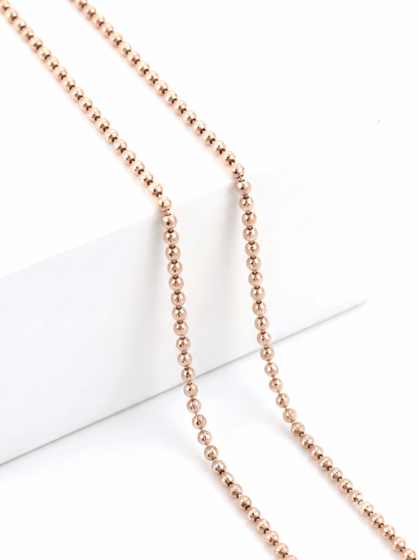 CAD048 CADENA MILITAR ROSA EN ORO ITALIANO