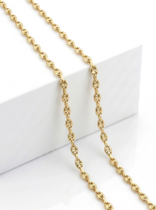 CAD085 CADENA GC DIAMANTADA EN ORO 18 KILATES