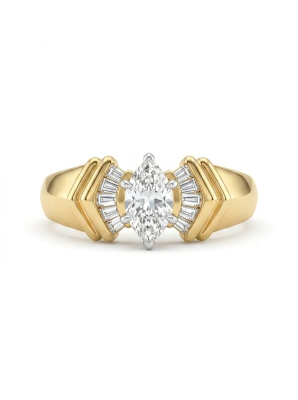 H87 ANILLO CON DIAMANTE MARQUISSE EN ORO