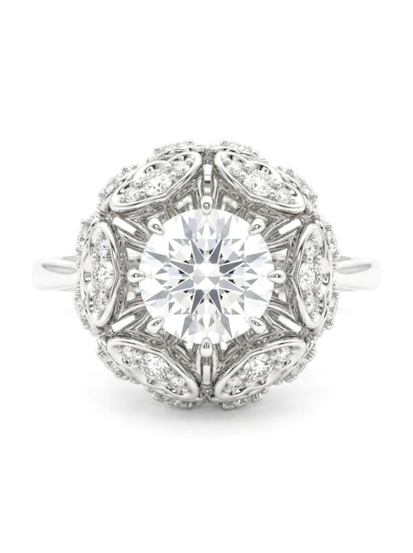 H248 ANILLO REPOLLO CON DIAMANTES EN ORO BLANCO