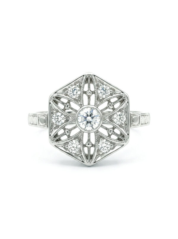 H48 ANILLO EN ORO BLANCO CON DIAMANTE