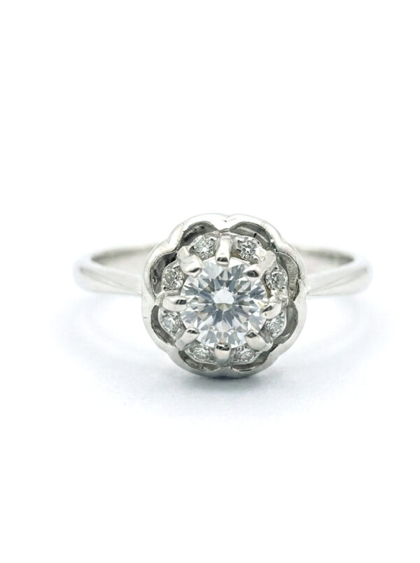 H156 ANILLO CON DIAMANTE EN RO BLANCO