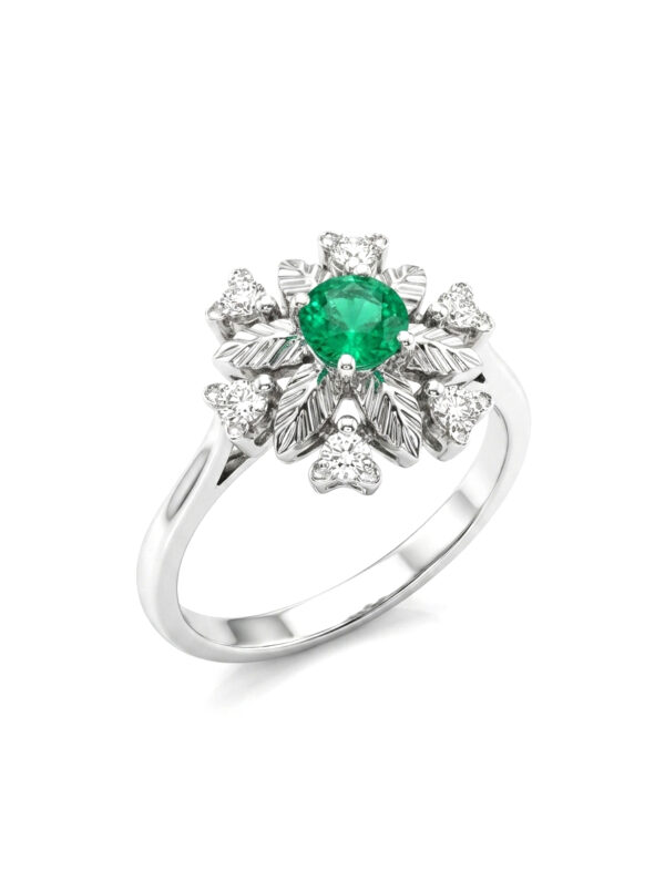 SH ANILLO CON ESMERALDA EN ORO BLANCO
