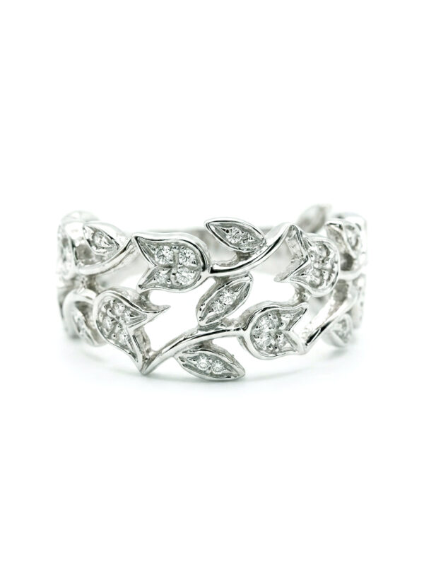 S10 ANILLO GUIRNALDA CON DIAMANTES EN ORO BLANCO