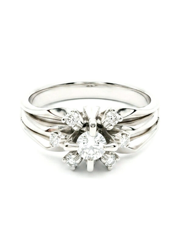H244 ANILLO DÚO CON DIAMANTES EN ORO BLANCO