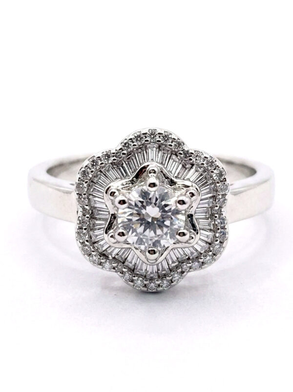 H166 ANILLO TOTEM CON DIAMANTE EN ORO BLANCO