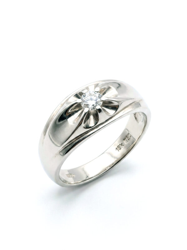 H198 ANILLO CON DIAMANTE EN ORO BLANCO
