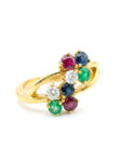 H143.2 ANILLO RAMILLETE CON PIEDRAS PRECIOSAS