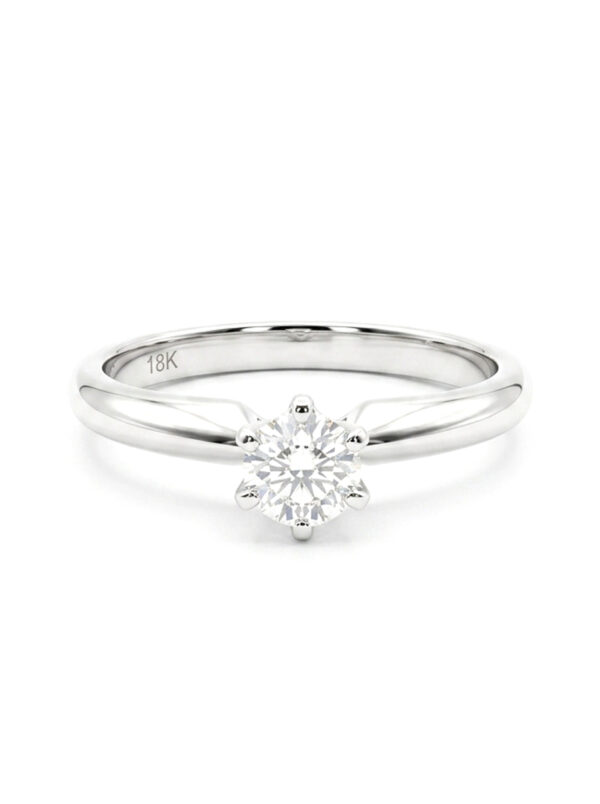 H262 ANILLO SOLITARIO CON DIAMANTE EN ORO BLANCO