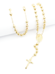 ROS002 ROSARIO LISO EN ORO 18 KILATES