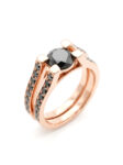 S327 ANILLO CON DIAMANTE NEGRO EN ORO ROSA